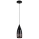 Westinghouse 6100900 Contemporary One-Light Adjustable Mini Pendant with Handblown Black Glass Shade, Black Finish